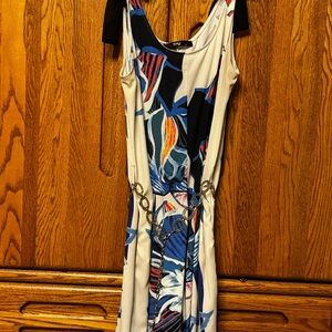 Signature by Sangria Blue and White Romper